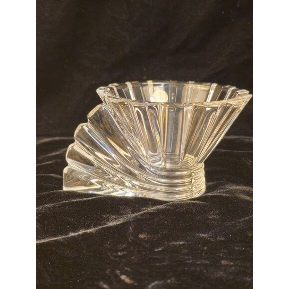 Vintage Cascade Crystal Bowl 4.5" Tall Elegant Fluted Design Clear Glass Decorat - Picture 6 of 7